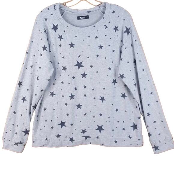 Michael Lauren REVOLVE Percy Gray Black Stars Knit Pullover Top - Sz M - NWT - Picture 1 of 2